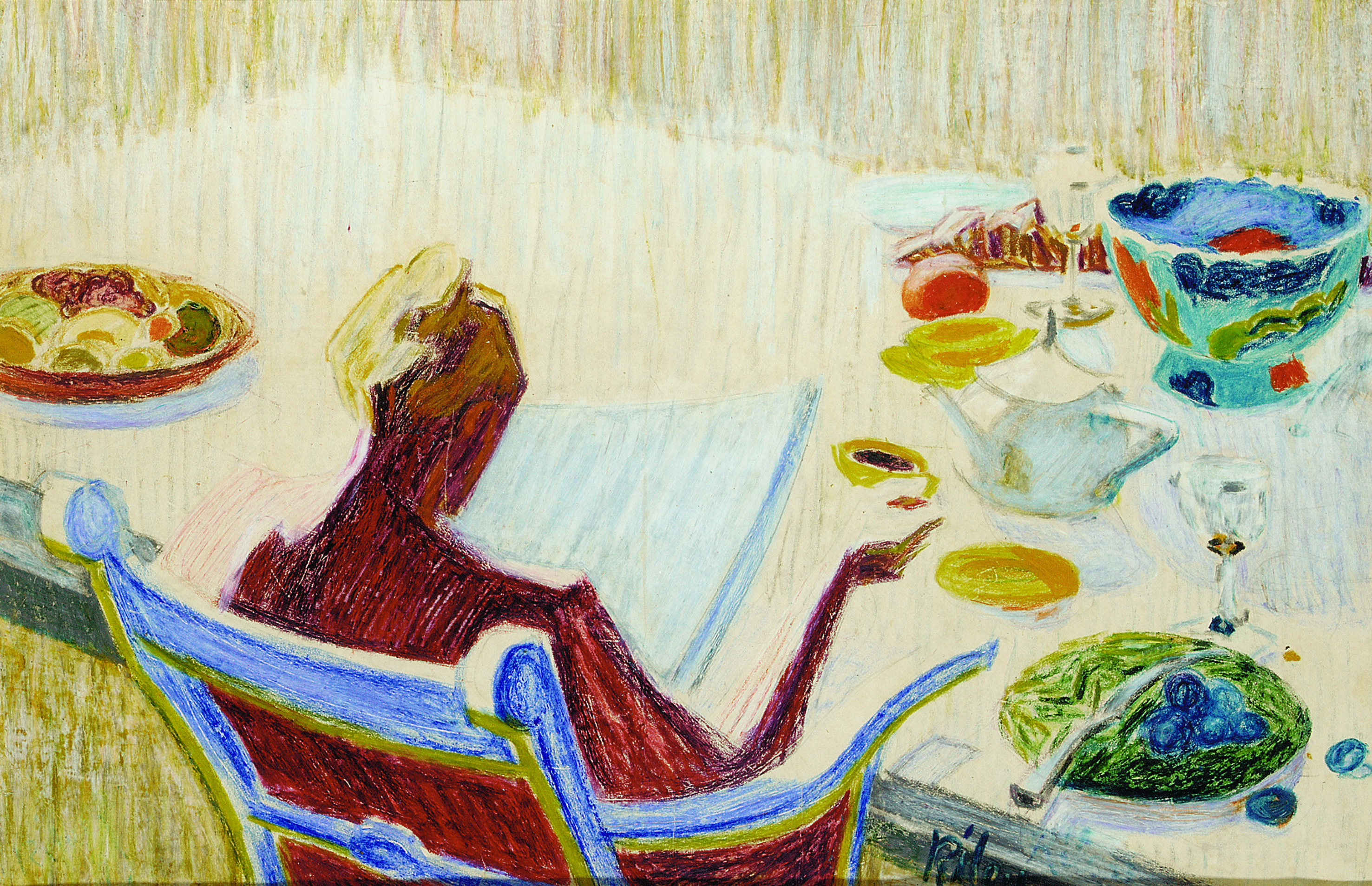 bridget-riley-woman-at-tea-table